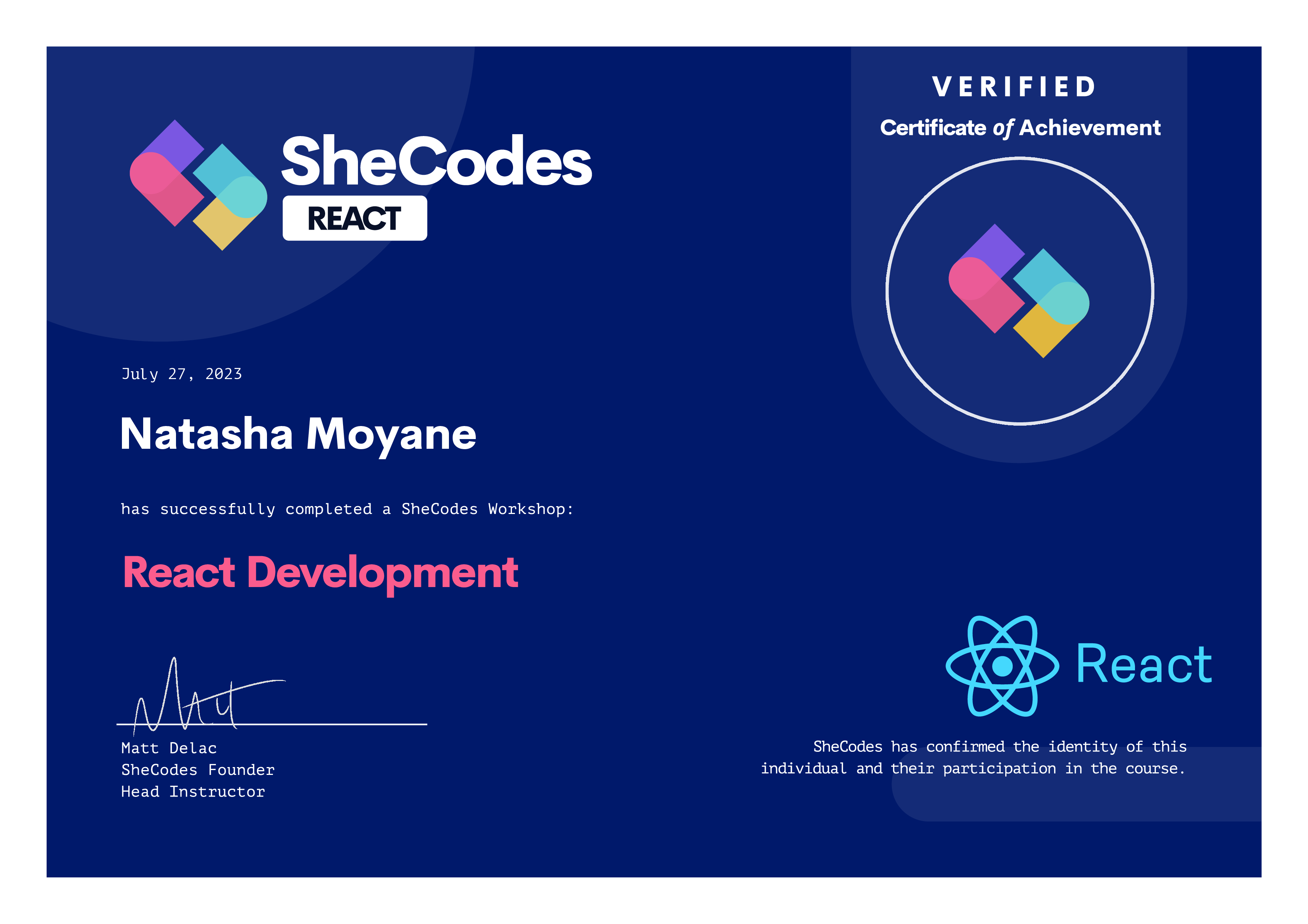 web development certificate